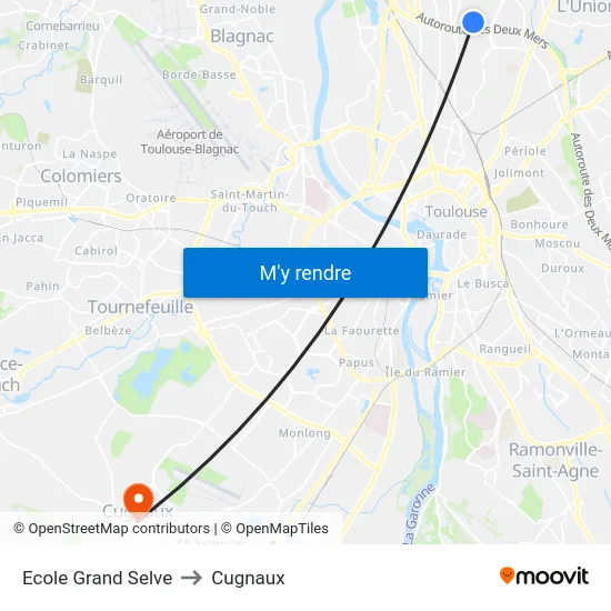Ecole Grand Selve to Cugnaux map