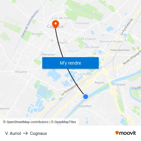 V. Auriol to Cugnaux map