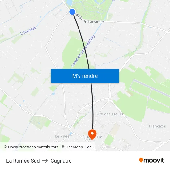 La Ramée Sud to Cugnaux map