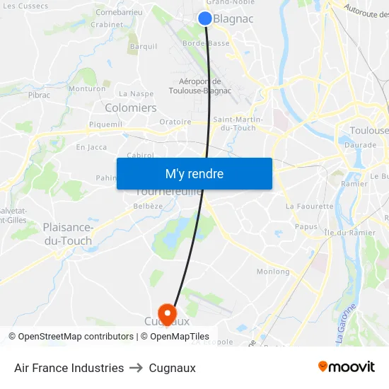 Air France Industries to Cugnaux map