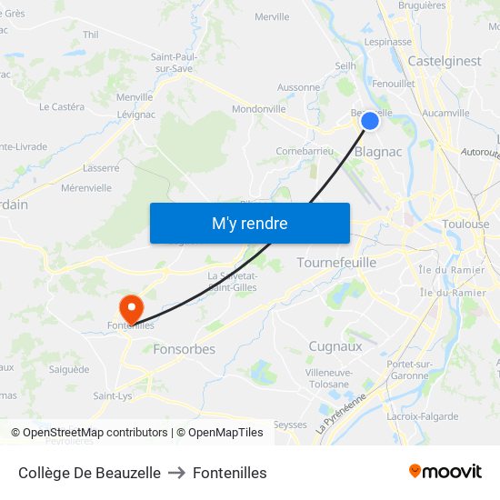 Collège De Beauzelle to Fontenilles map