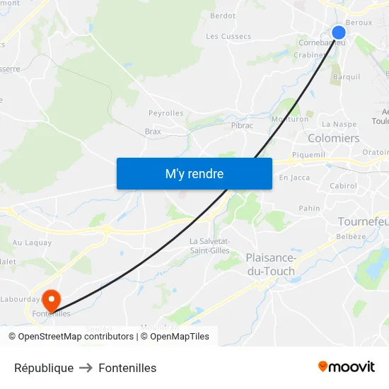 République to Fontenilles map