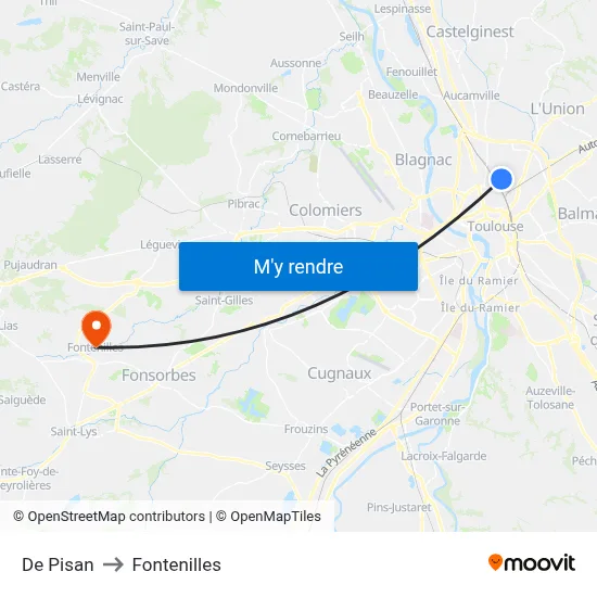 De Pisan to Fontenilles map