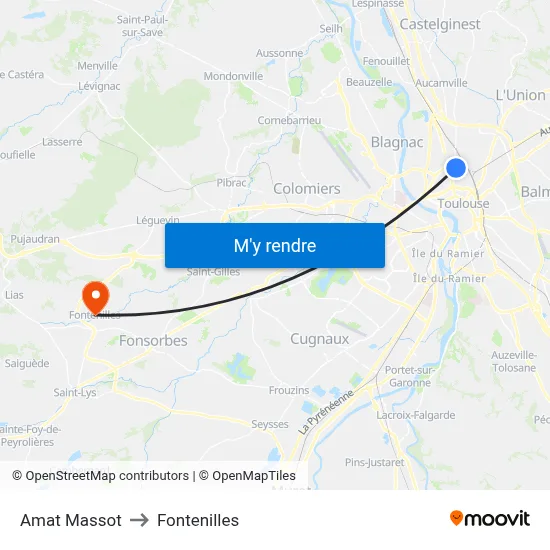 Amat Massot to Fontenilles map