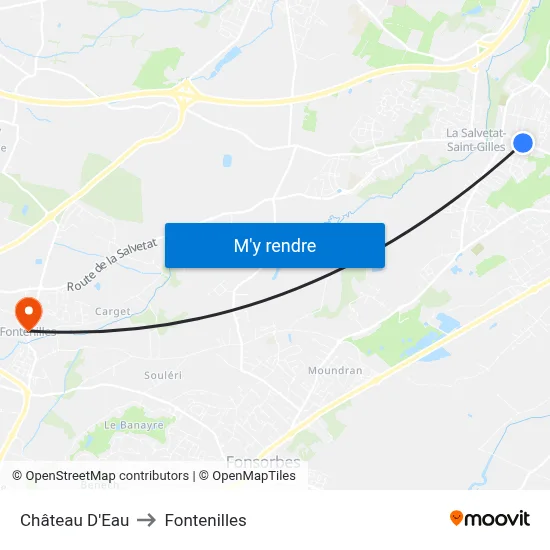 Château D'Eau to Fontenilles map