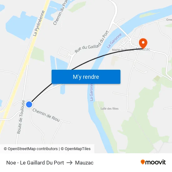 Noe - Le Gaillard Du Port to Mauzac map