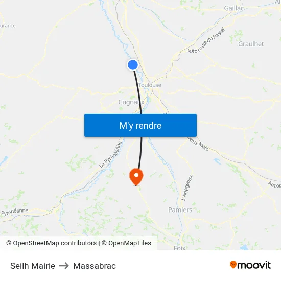 Seilh Mairie to Massabrac map