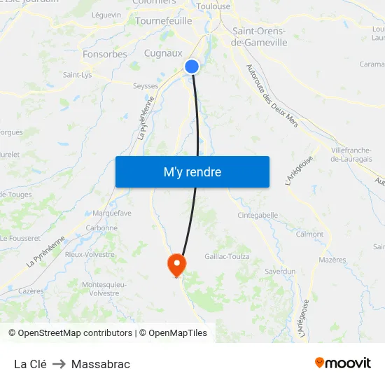 La Clé to Massabrac map