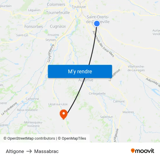 Altigone to Massabrac map