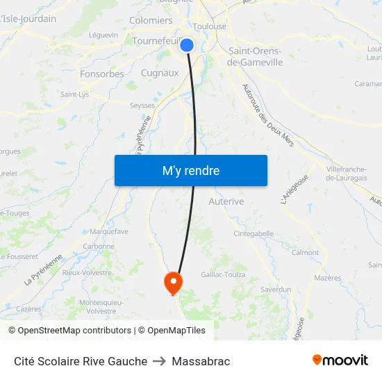Cité Scolaire Rive Gauche to Massabrac map