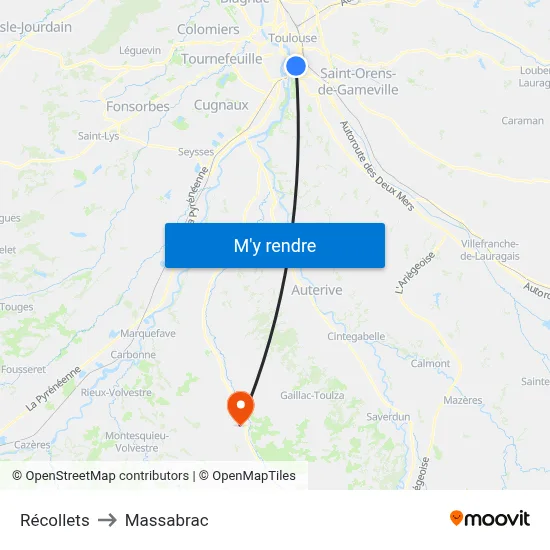Récollets to Massabrac map