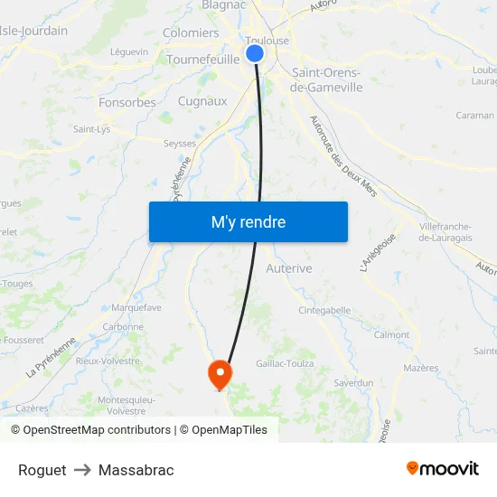 Roguet to Massabrac map