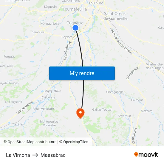 La Vimona to Massabrac map