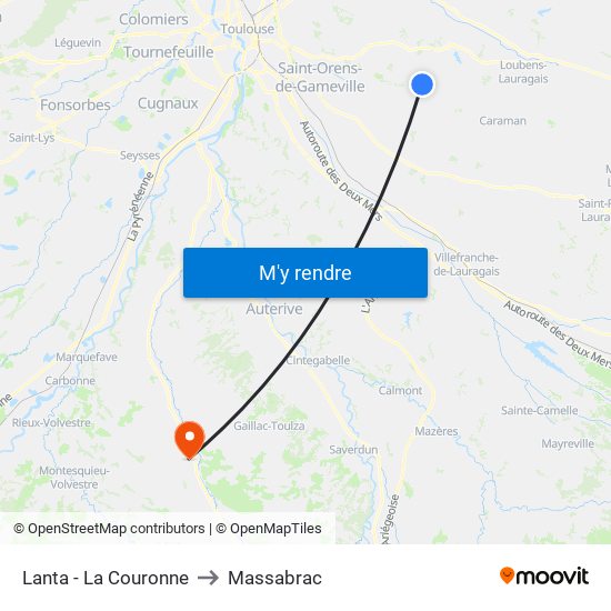 Lanta - La Couronne to Massabrac map