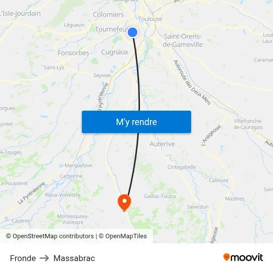 Fronde to Massabrac map