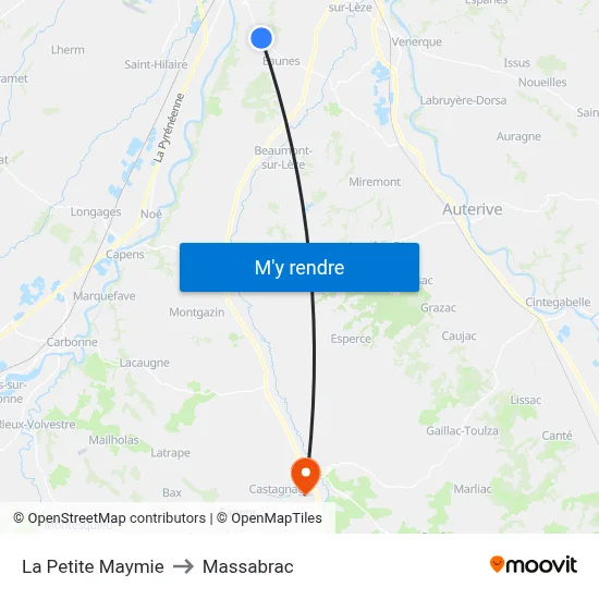 La Petite Maymie to Massabrac map