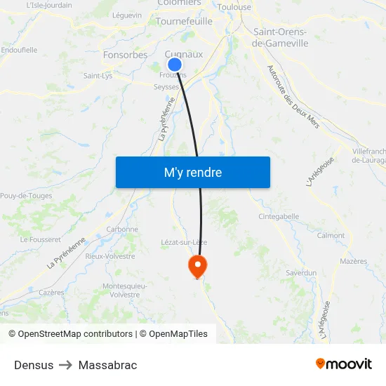 Densus to Massabrac map
