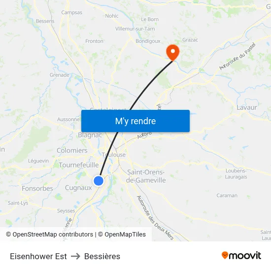 Eisenhower Est to Bessières map