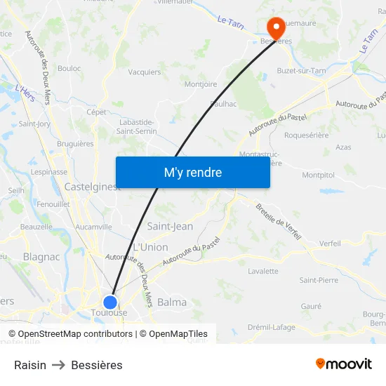 Raisin to Bessières map