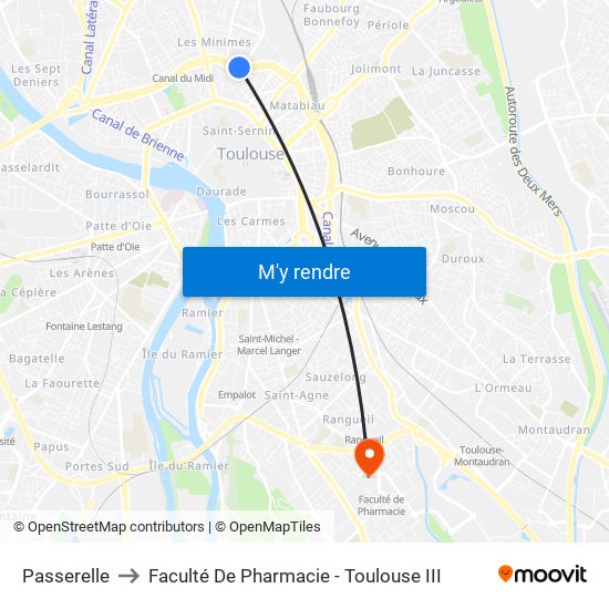 Passerelle to Faculté De Pharmacie - Toulouse III map