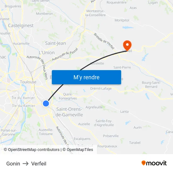 Gonin to Verfeil map