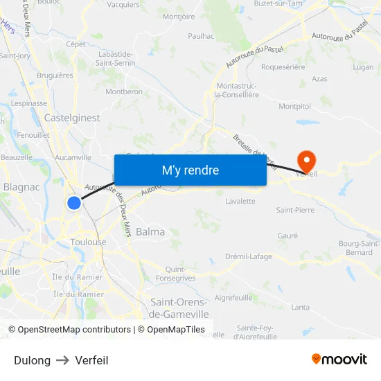 Dulong to Verfeil map