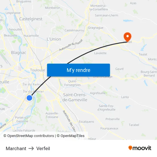Marchant to Verfeil map