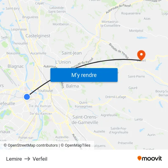 Lemire to Verfeil map