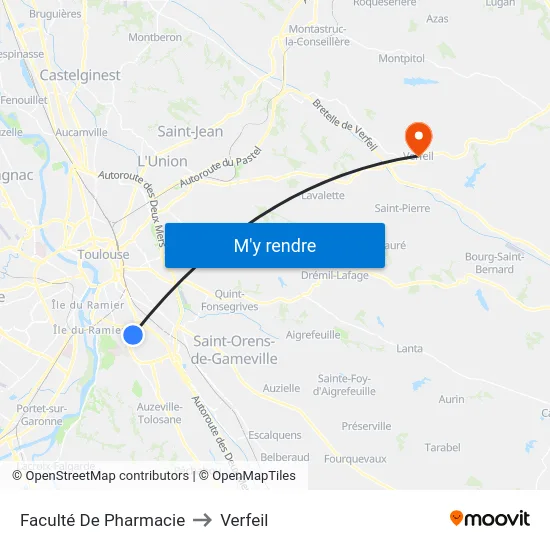 Faculté De Pharmacie to Verfeil map