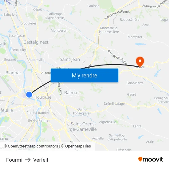 Fourmi to Verfeil map