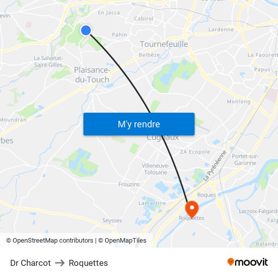 Dr Charcot to Roquettes map