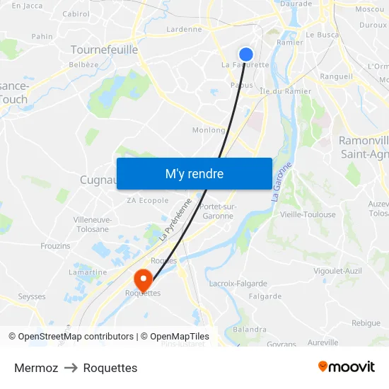 Mermoz to Roquettes map
