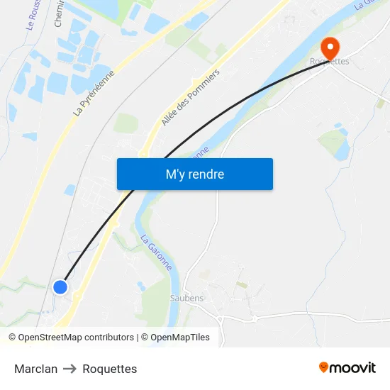 Marclan to Roquettes map