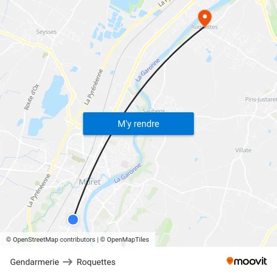 Gendarmerie to Roquettes map