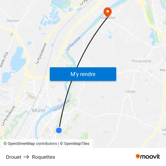Drouet to Roquettes map