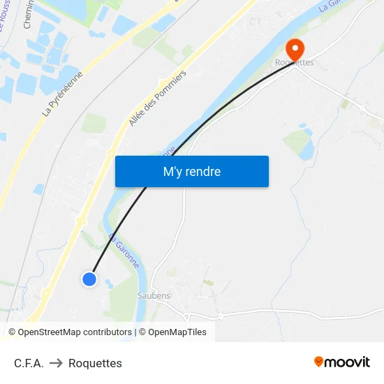 C.F.A. to Roquettes map