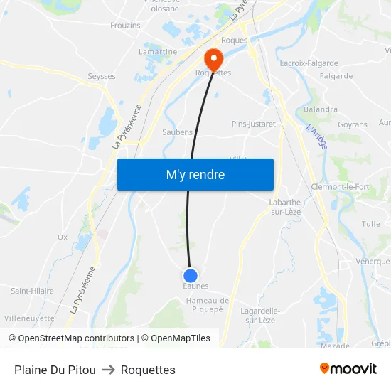 Plaine Du Pitou to Roquettes map