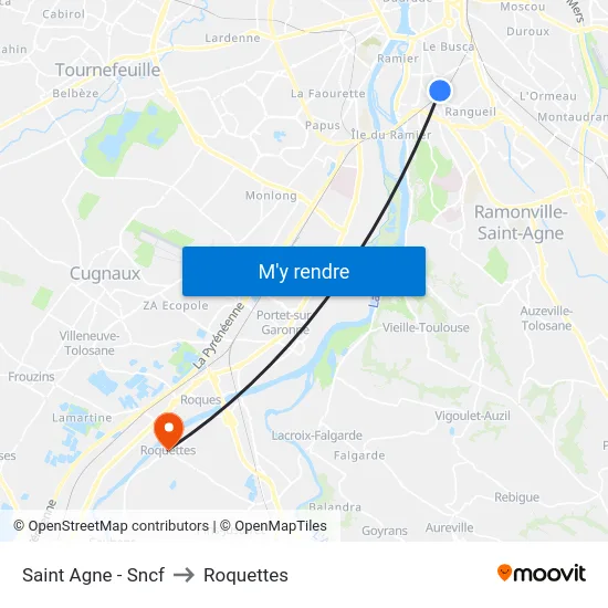 Saint Agne - Sncf to Roquettes map