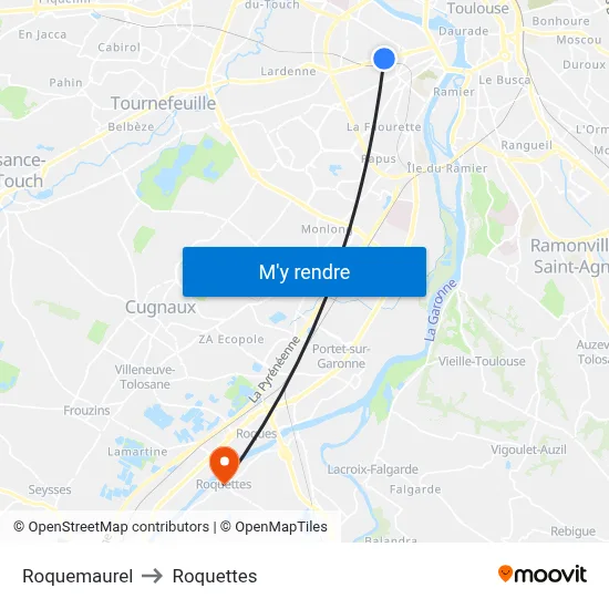 Roquemaurel to Roquettes map