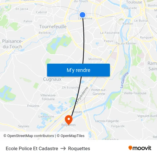 Ecole Police Et Cadastre to Roquettes map