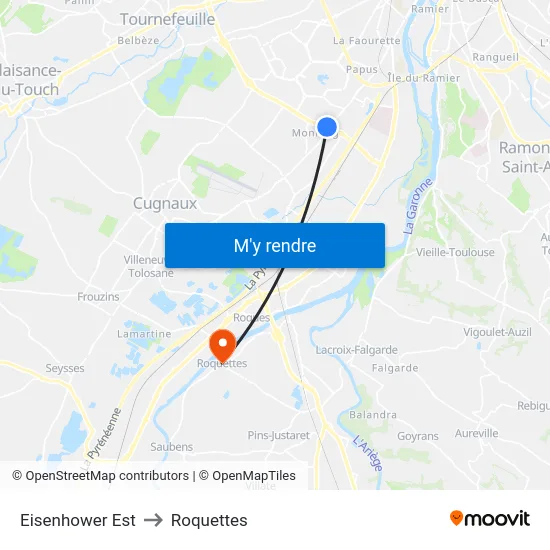 Eisenhower Est to Roquettes map
