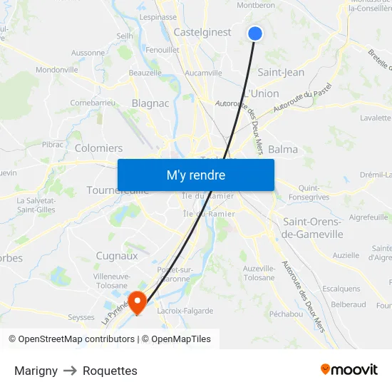 Marigny to Roquettes map