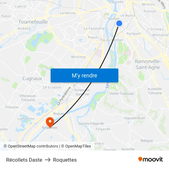 Récollets Daste to Roquettes map