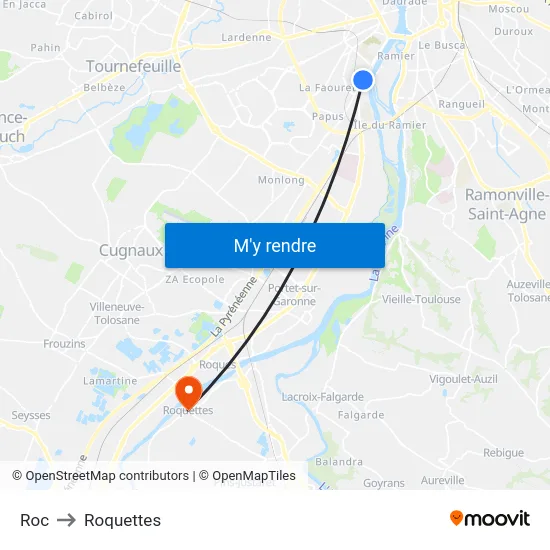Roc to Roquettes map