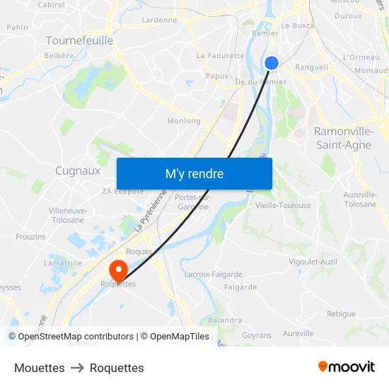 Mouettes to Roquettes map