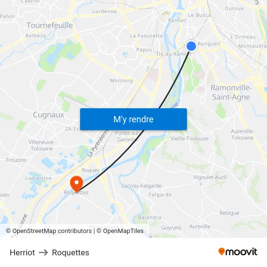 Herriot to Roquettes map