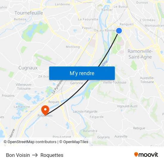 Bon Voisin to Roquettes map