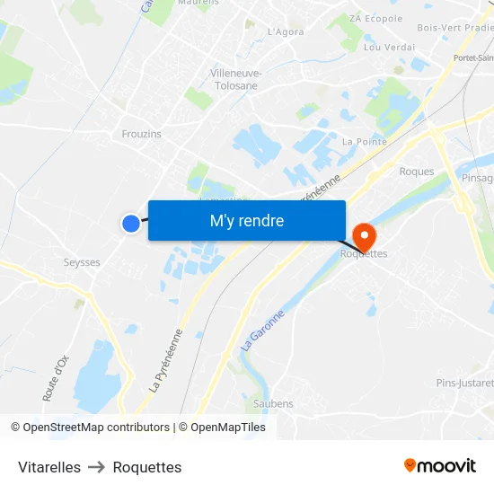 Vitarelles to Roquettes map