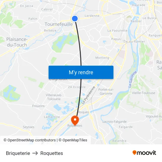 Briqueterie to Roquettes map