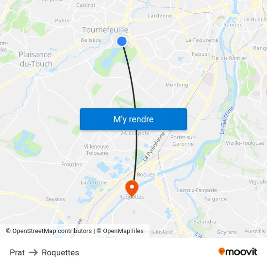 Prat to Roquettes map
